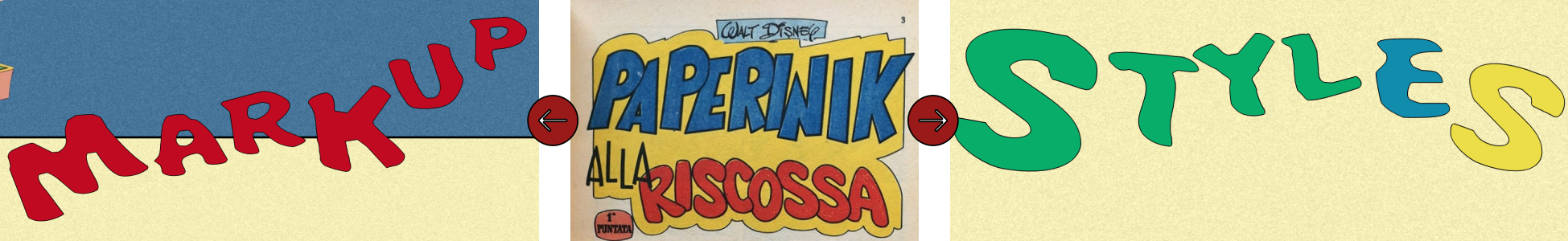 comparison between the fonts used in Topolino magazine and in the homepage of the website